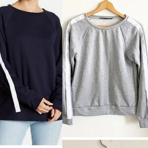 Walter Baker light gray pullover sweatshirt with button sleeves
